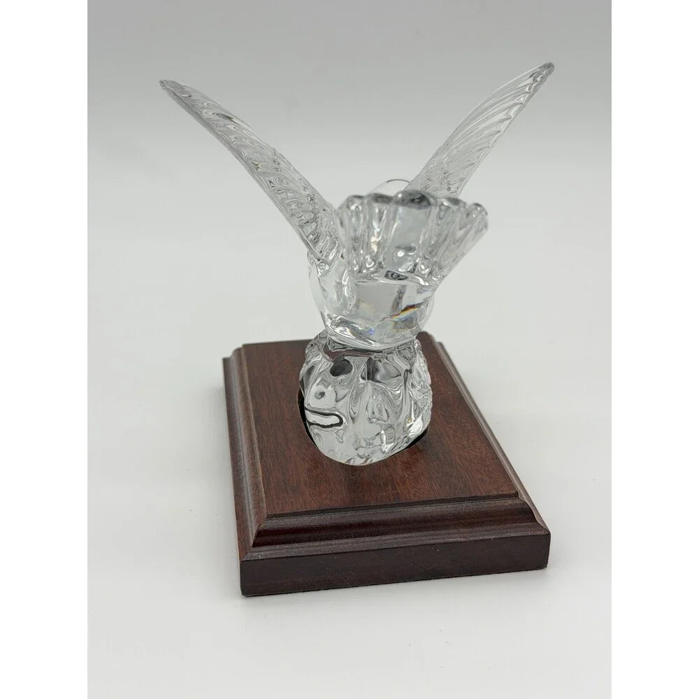 Waterford Crystal Collectors Society NIGHTINGALE Bird Figurine Wood Base